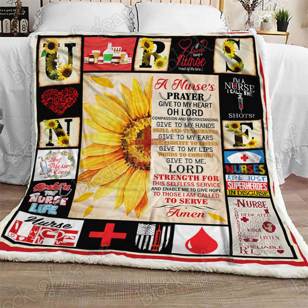 A Nurse Prayer CL210901MD Sherpa Fleece Blanket