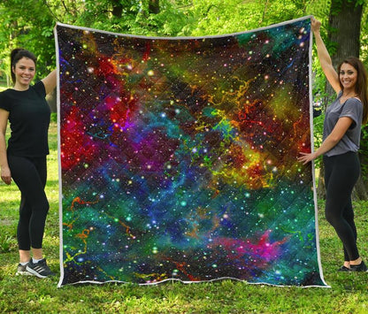 Abstract Colorful Galaxy Space CLH3110002Q Quilt Blanket