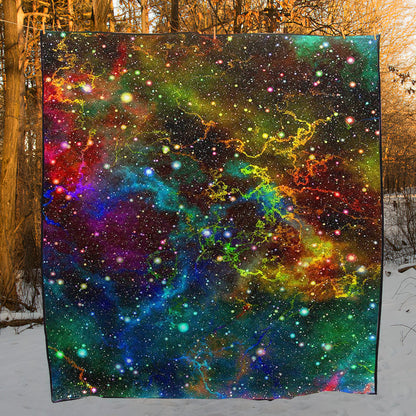 Abstract Colorful Galaxy Space CLH3110002Q Quilt Blanket