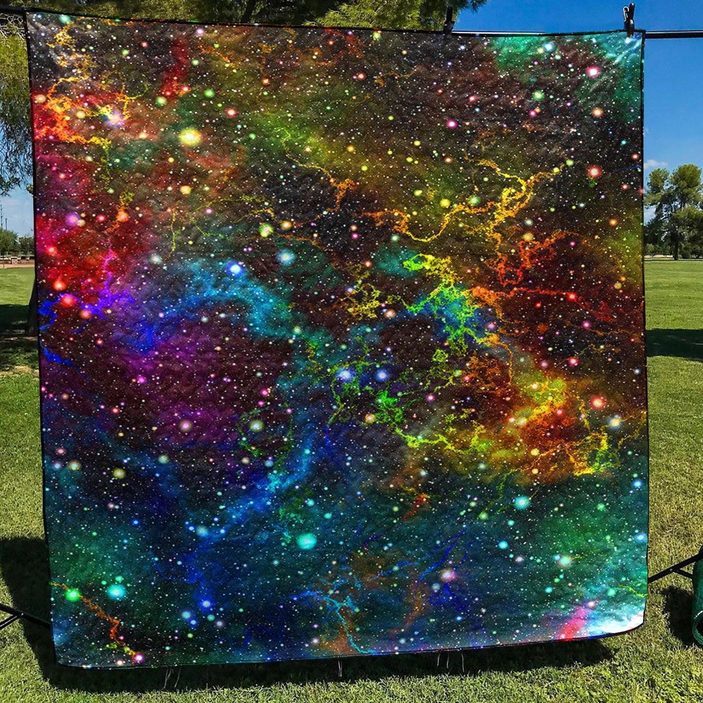 Abstract Colorful Galaxy Space CLH3110002Q Quilt Blanket