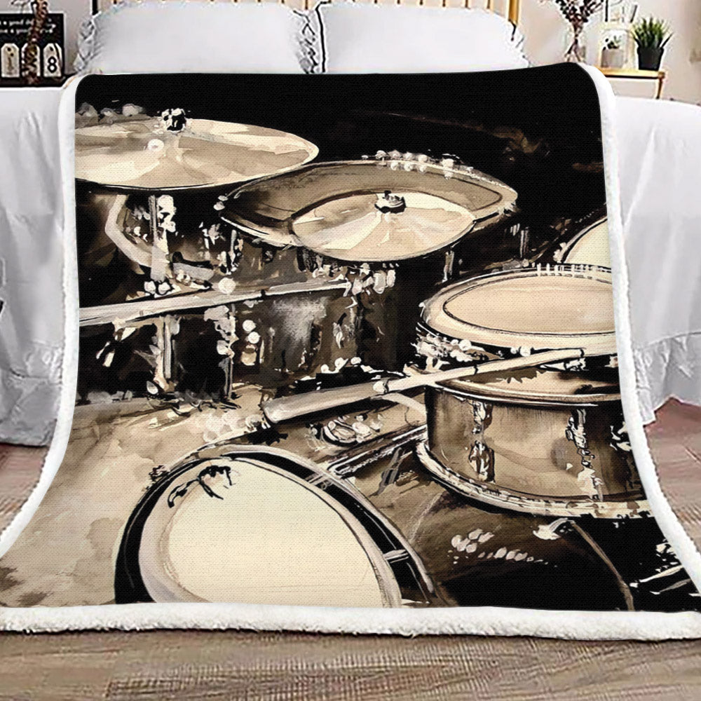 Abstract Drum Set NN2809001TT Sherpa Fleece Blanket