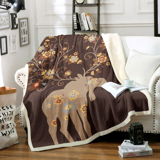 Abstract Moose Blossom TN0511006TT Sherpa Fleece Blanket