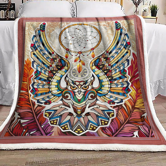 Abstract Owl Dream Catcher HN0511002F Sherpa Fleece Blanket