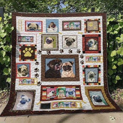 Adorable Pug CLH2111008Q Quilt Blanket