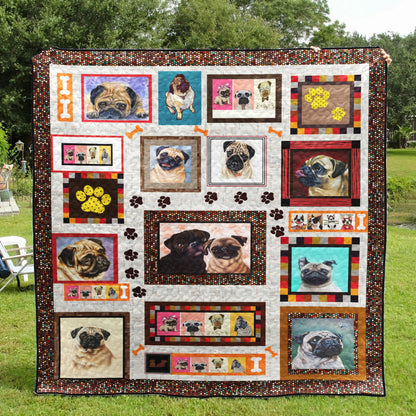 Adorable Pug CLH2111008Q Quilt Blanket