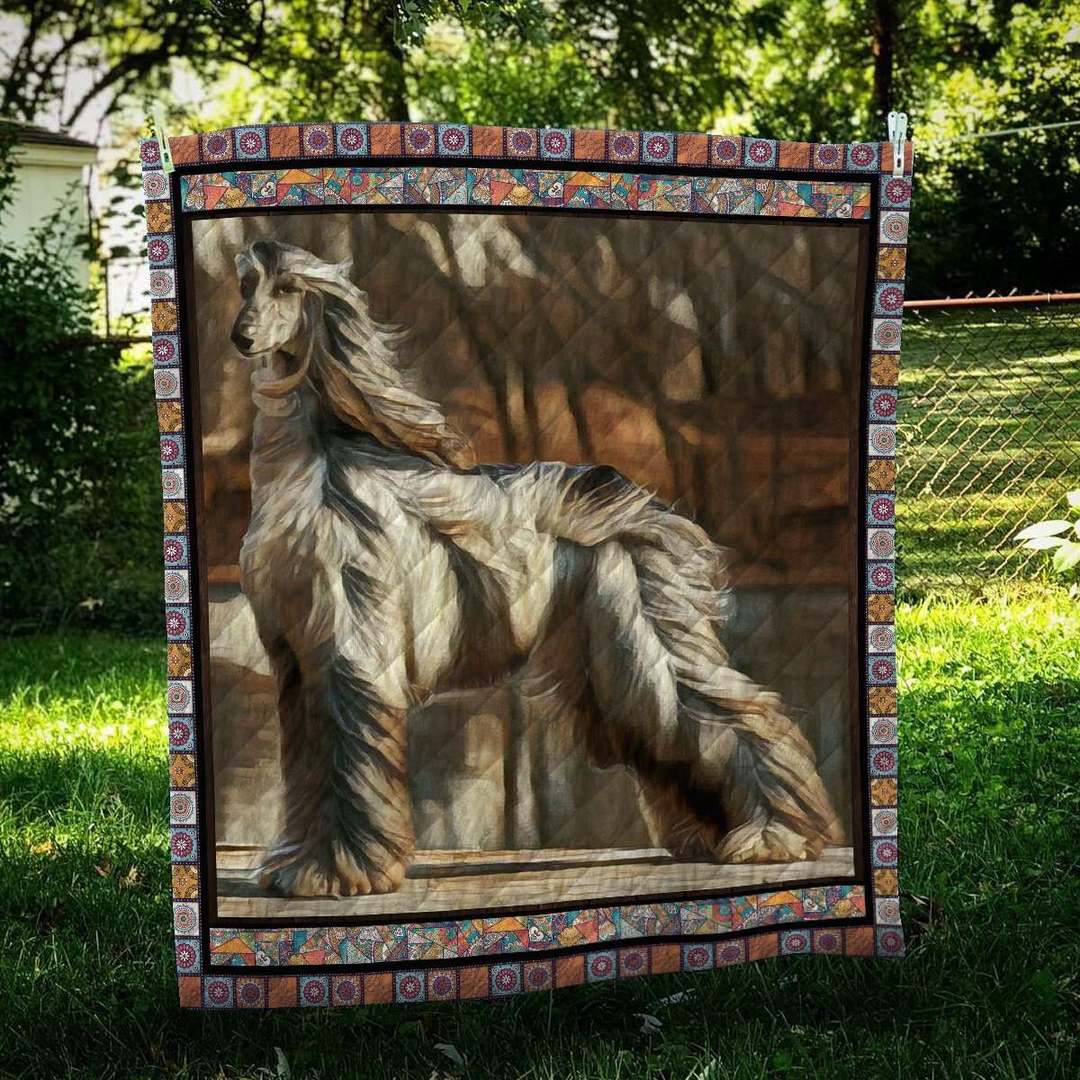 Afghan Hound Look CL09100003MDQ Quilt Blanket