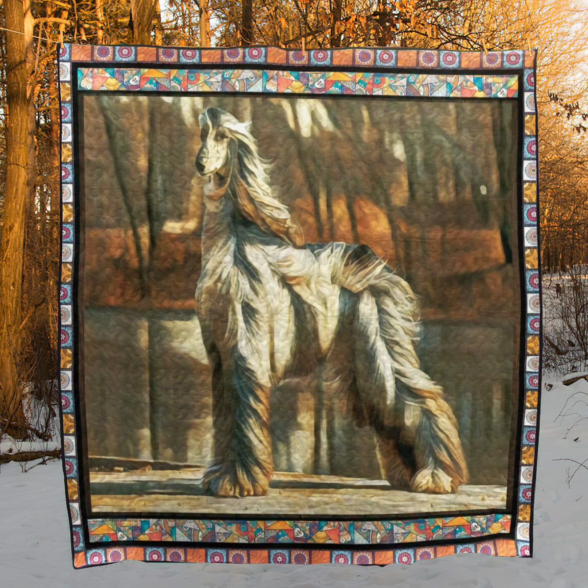 Afghan Hound Look CL09100003MDQ Quilt Blanket