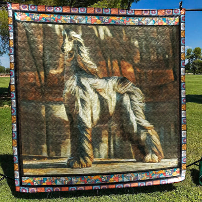 Afghan Hound Look CL09100003MDQ Quilt Blanket