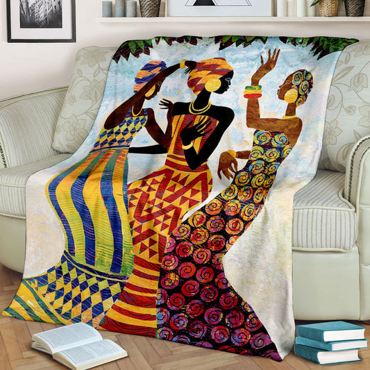 African Dance Sherpa Fleece Blanket ND131003