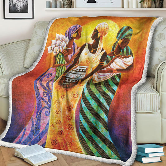 African Women ND141001 Sherpa Fleece Blanket