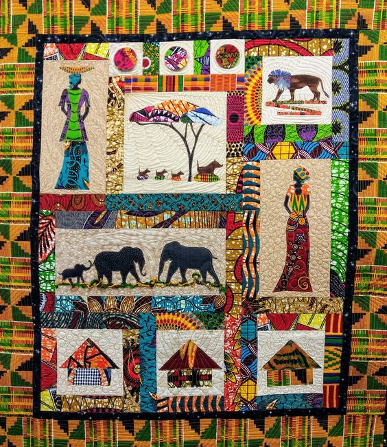 African CLA1210003Q Quilt Blanket