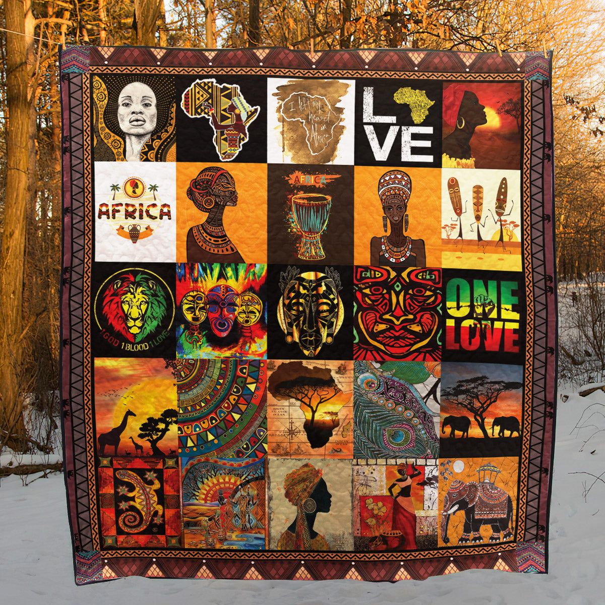 African Culture CLD170723 Quilt Blanket