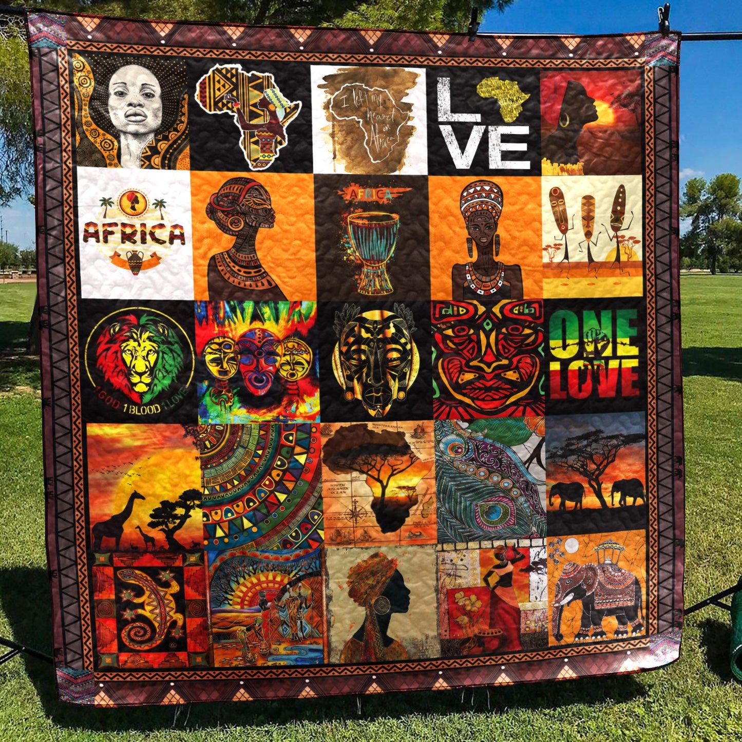 African Culture CLD170723 Quilt Blanket