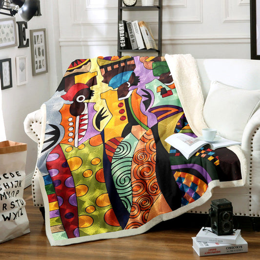 African Sherpa Fleece Blanket MN181002