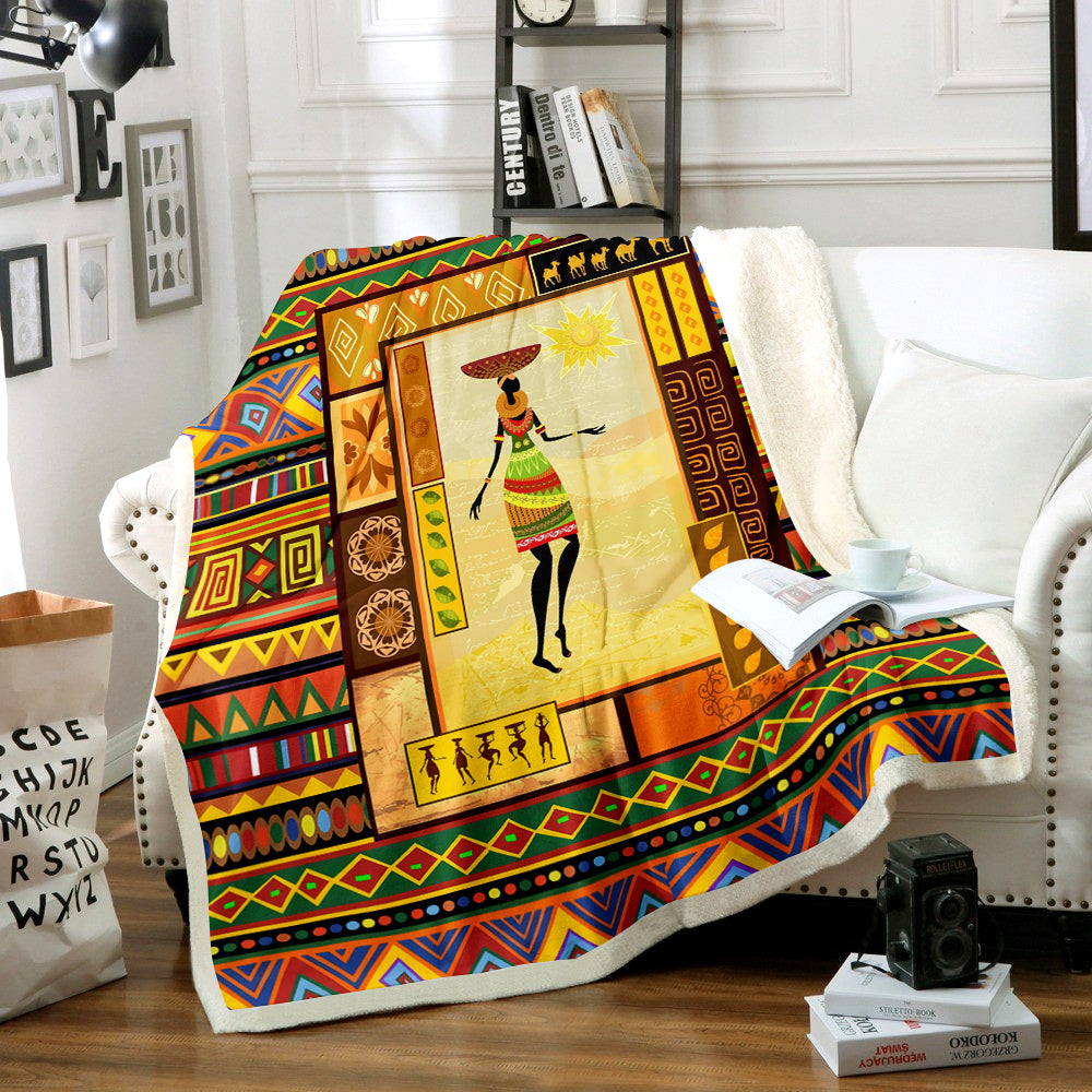 African Sherpa Fleece Blanket TM201001