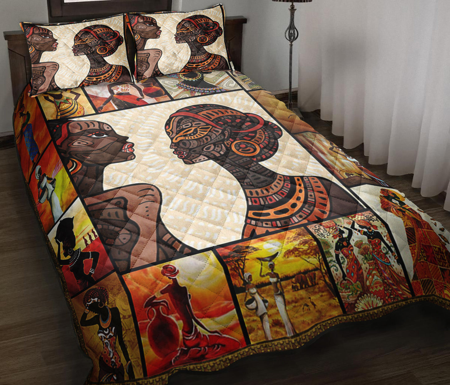 African Women Quilt Bedding Set ND140901