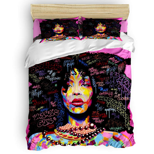 African American Afro Girls CLM0910001B Bedding Sets