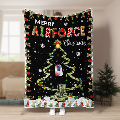 Airforce Christmas CL240801MD Sherpa Fleece Blanket