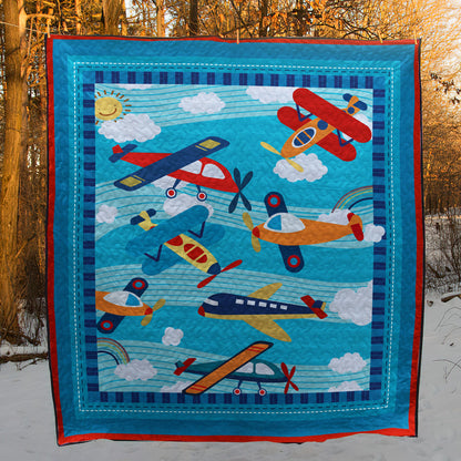 Airplane CLA1410043Q Quilt Blanket