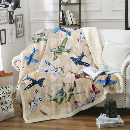 Airplane CG0709002TM Sherpa Fleece Blanket