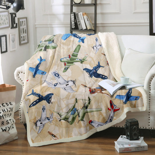 Airplane CG0709002TM Sherpa Fleece Blanket