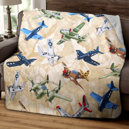 Airplane CG0709002TM Sherpa Fleece Blanket