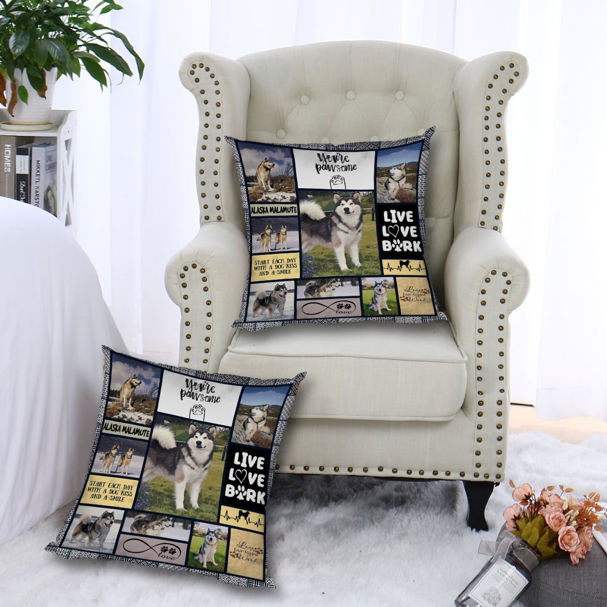 Alaskan Malamute Pawsome CL010100010MDP Throw Pillow Covers