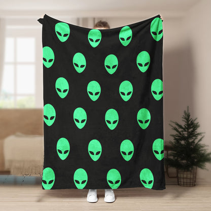 Alien Green Neon Pattern CLA15100092F Sherpa Fleece Blanket