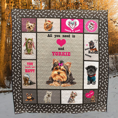 All I Need Is Yorkie CL04120006MDQ Quilt Blanket