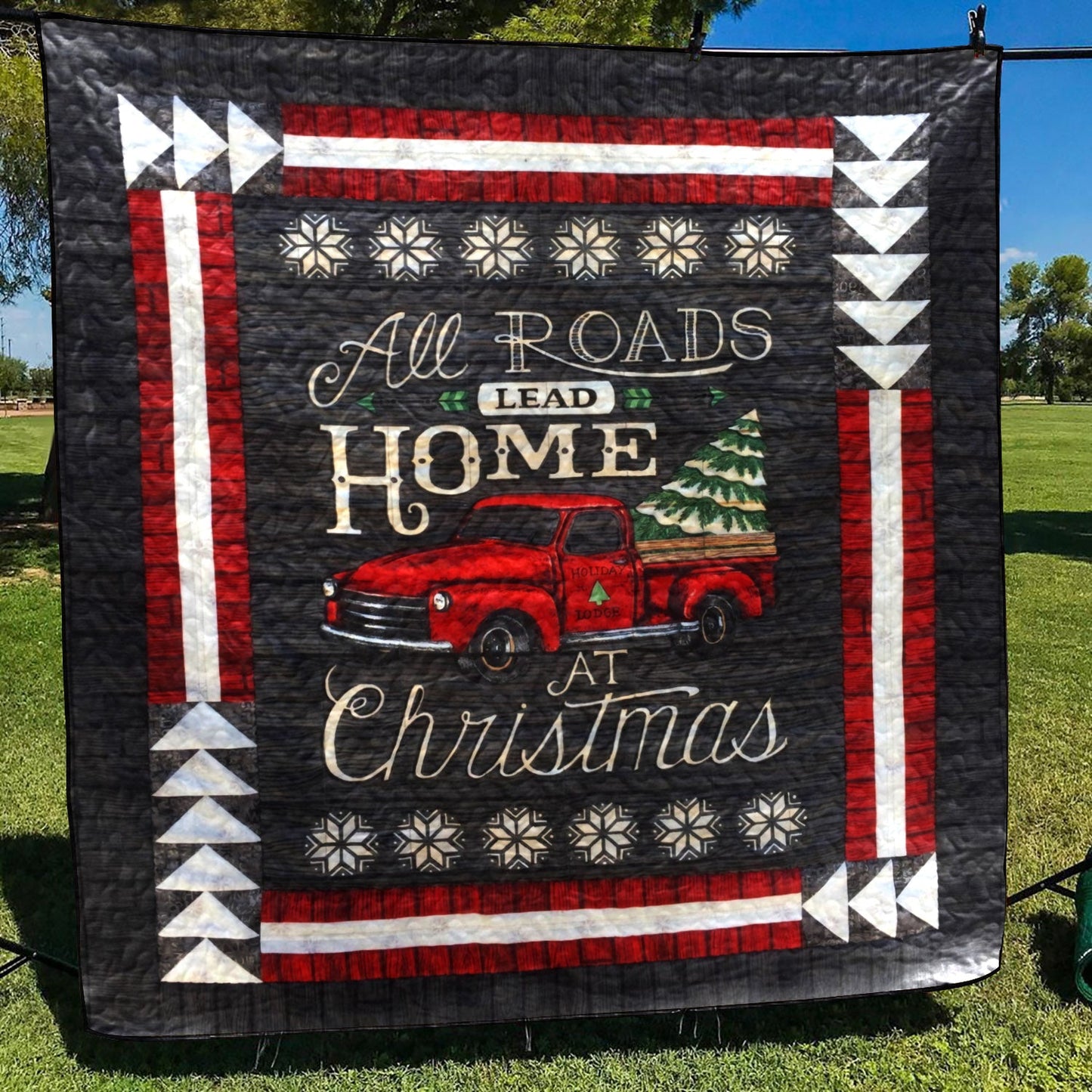 All Roads Lead Home At Christmas CLH2111015Q Quilt Blanket