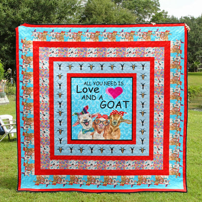 All You Need Is Love And A Goat CLH1611050Q Quilt Blanket