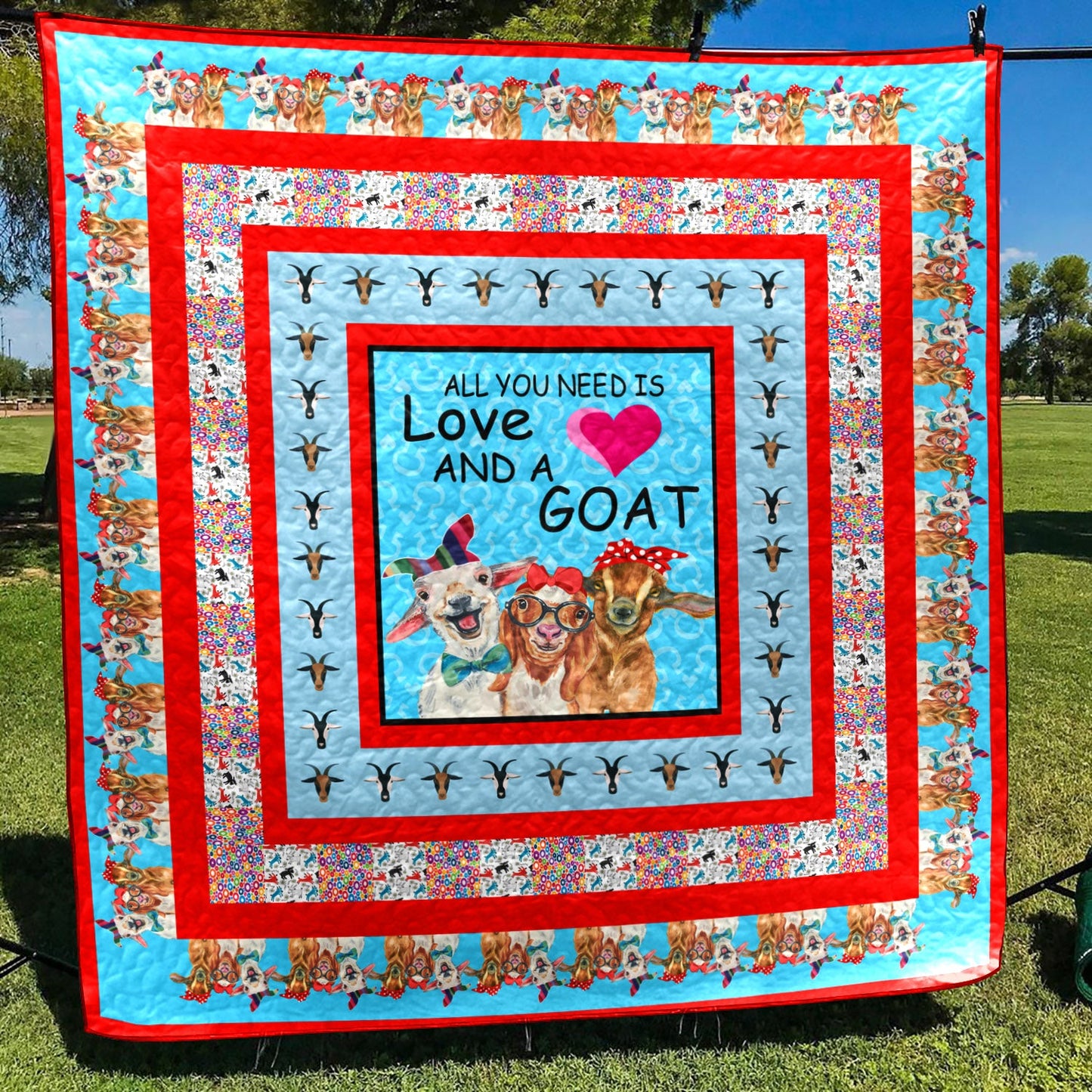 All You Need Is Love And A Goat CLH1611050Q Quilt Blanket