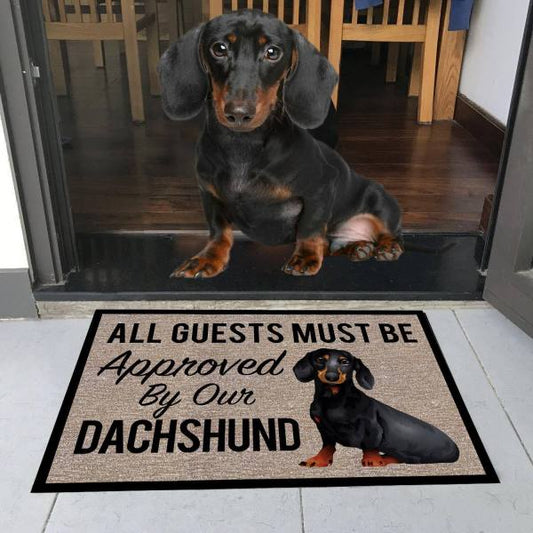 All Guests Must Be Approved By Our Dachshund CLH1712005D Non-slip Door mats