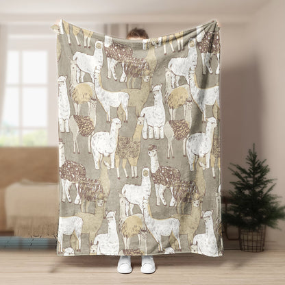 Alpaca Pattern CLA15100114F Sherpa Fleece Blanket