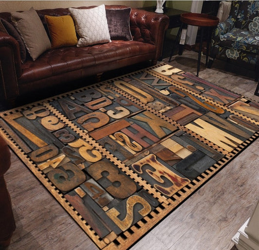 Alphabet Wood CL250901MDR Rug