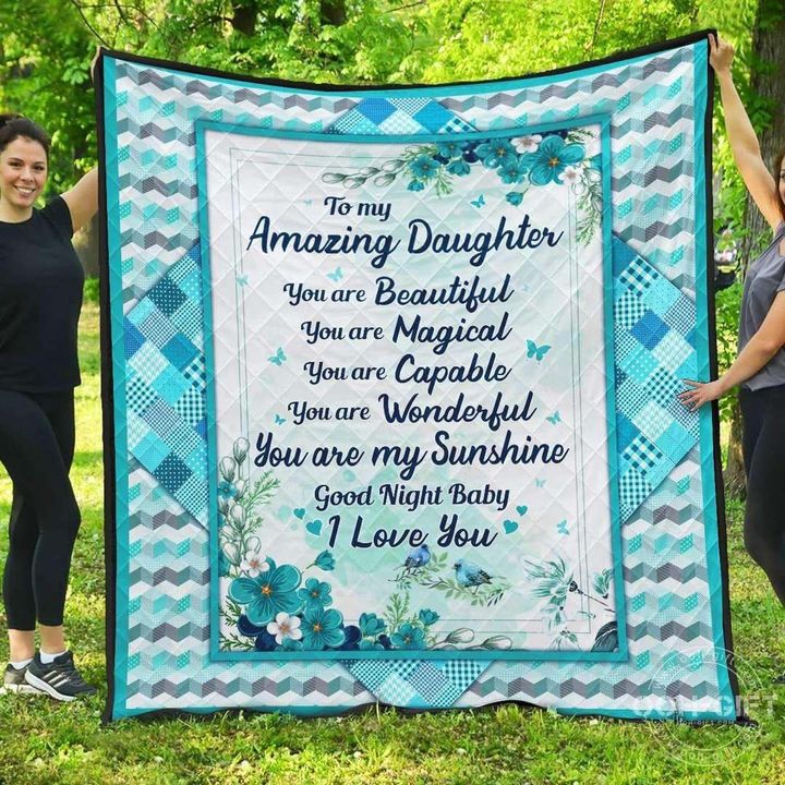 Amazing Daughter I Love You So Much CLA0211101Q Quilt Blanket