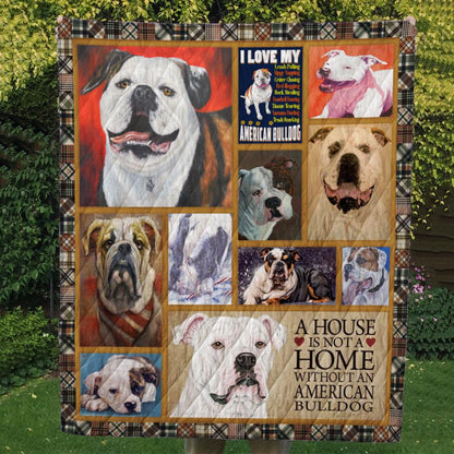 American Bulldog CL10100013MDQ Quilt Blanket