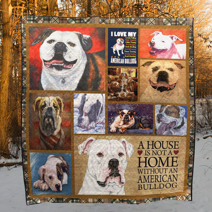 American Bulldog CL10100013MDQ Quilt Blanket