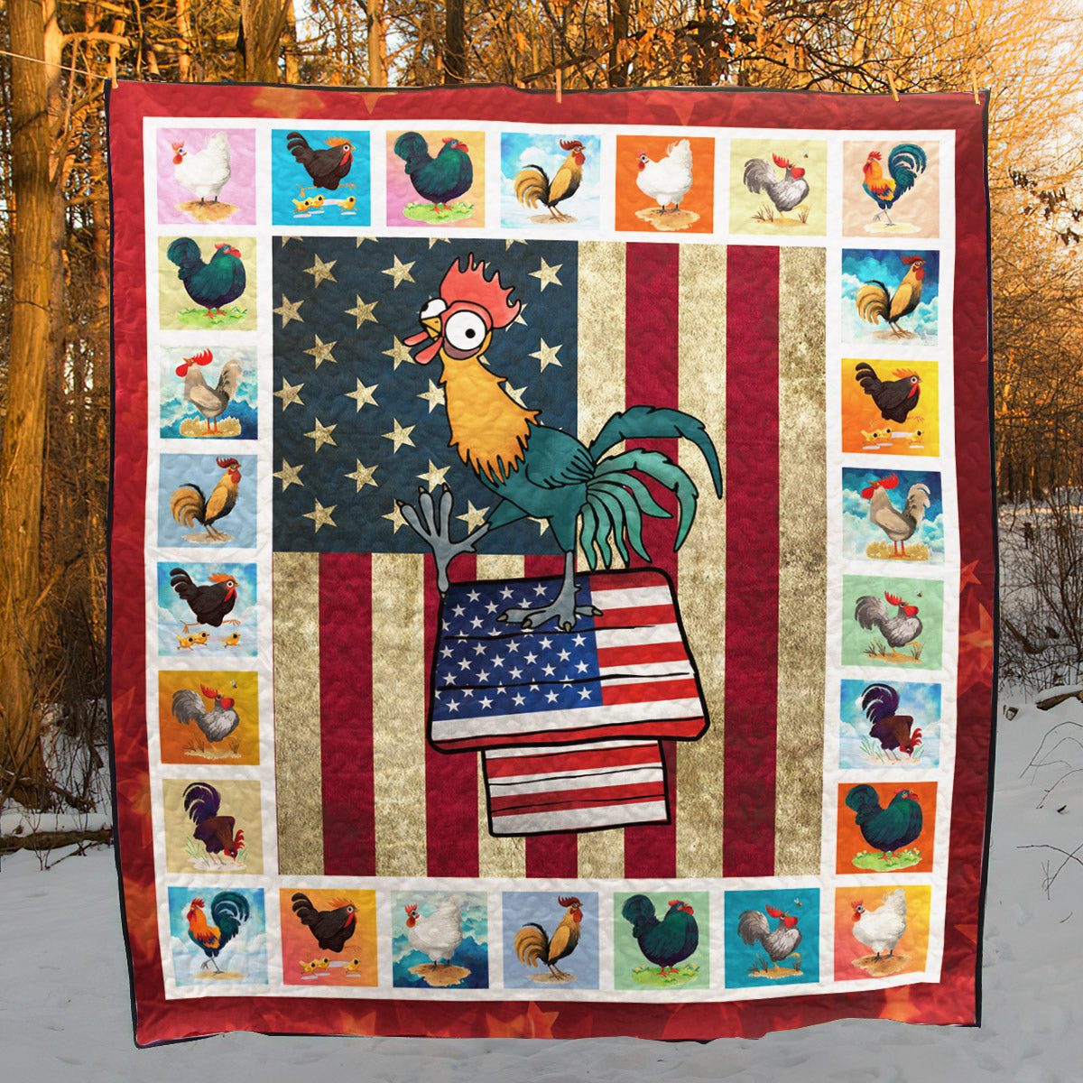 American Chicken CLP0511002Q Quilt Blanket