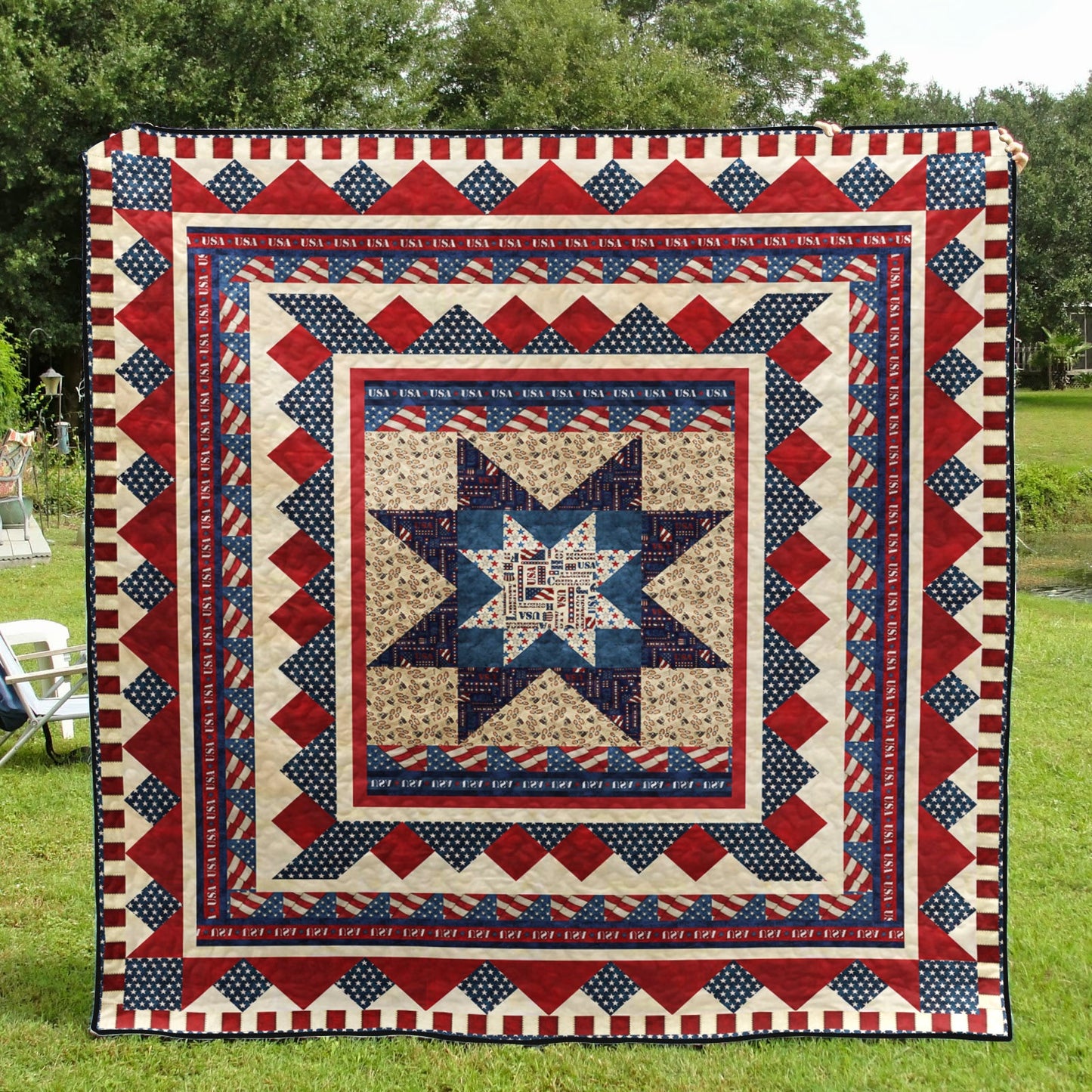 American Honor Patriotic Quilt Blanket HN100604M