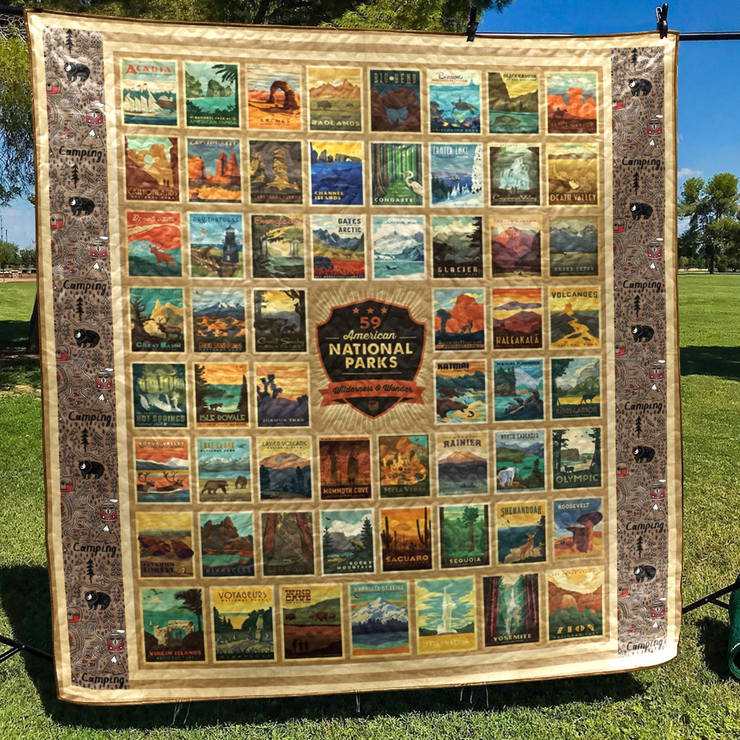 American National Parks CLM1312009Q Quilt Blanket