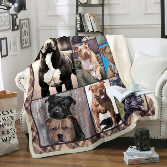 American Pit Bull Terrier Dog CL02110007MDF Sherpa Fleece Blanket