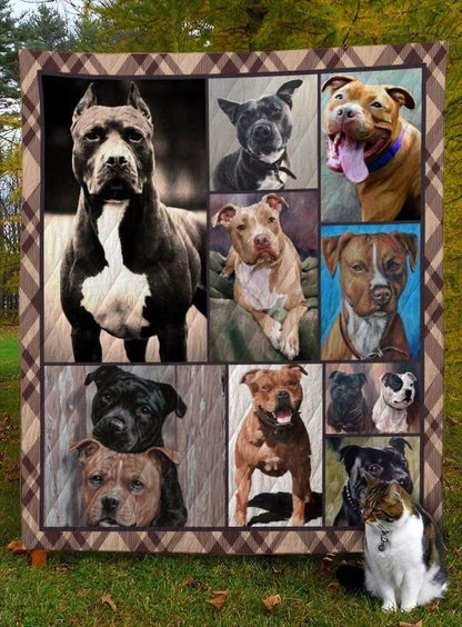 American Pit Bull Terrier Dog D8009 Quilt Blanket