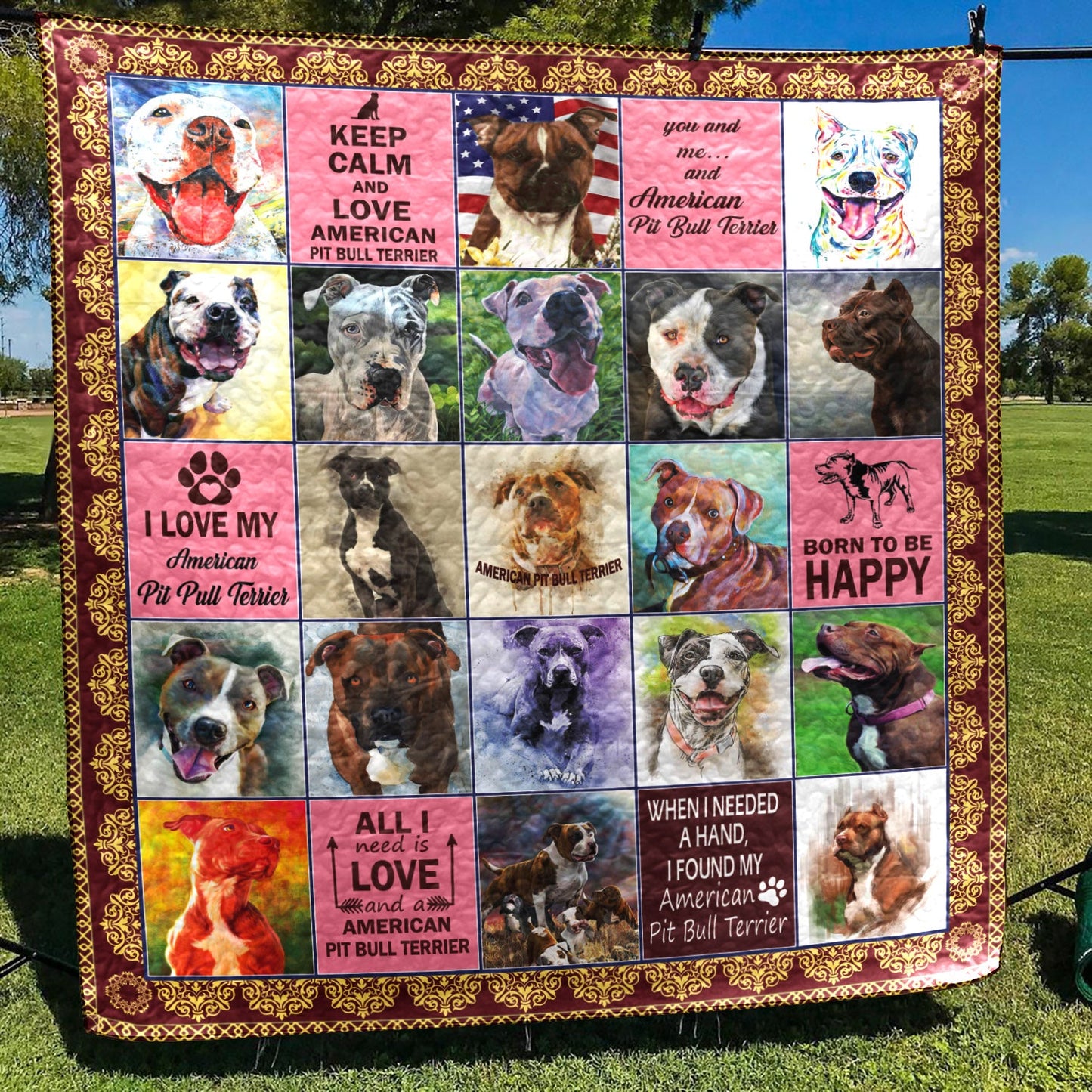 American Pitbull CLP2312005Q Quilt Blanket