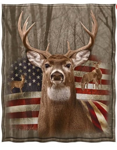 American Deer CLT0412006N Sherpa Fleece Blanket