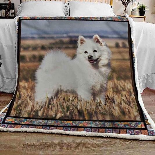 American Eskimo Cute CL09100016MDF Sherpa Fleece Blanket