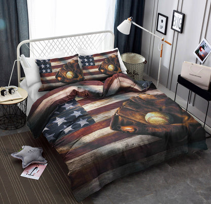 American Flag Baseball QN140801T Bedding Sets