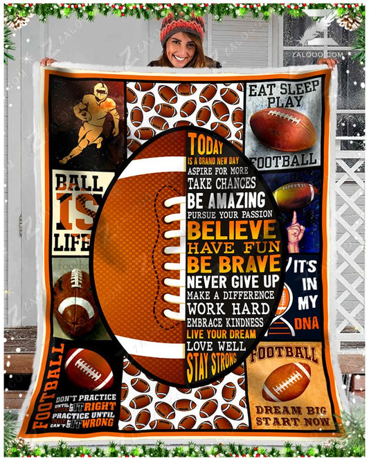 American Football CL05110059MDF Sherpa Fleece Blanket