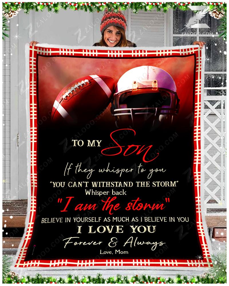 American Football To My Son Love Mom CL29110034MDF Sherpa Fleece Blanket