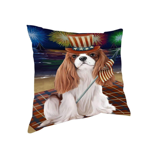 American Pride Firework Cavalier King Charles Spaniel Dog CL18110211MDP Throw Pillow Covers